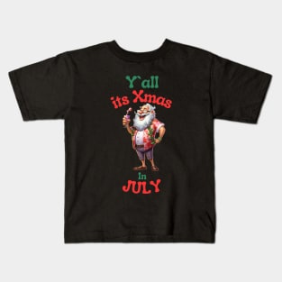 Santa Claus Christmas in July Kids T-Shirt